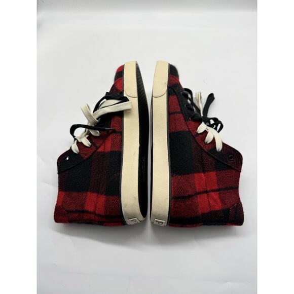 Polo Ralph Lauren Buffalo Plaid Flannel Hi Top Sneakers Pony Logo Mens 6.5